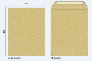 Koperta brązowa B-4 NK (klejona na mokro)