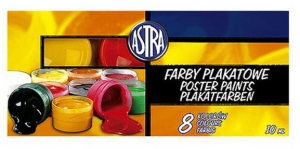 Farby plakatowe ASTRA 8 sztuk 10 ml  (8 kolorów)