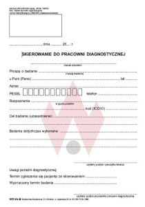 NFZ-6/s Skierowanie do pracowni diagnostycznej,
