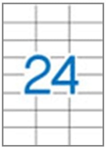 Naklejka APLI 70x37 mm. biała (24)