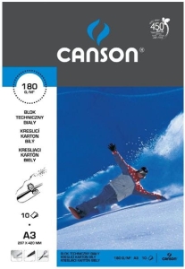 Blok techniczny A-3 10 kartek biały CANSON 190g/m2
