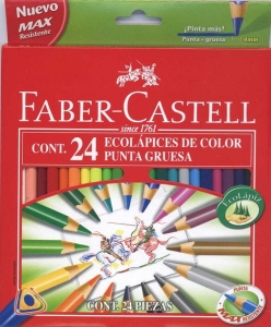 Kredki ołówkowe FABER CASTELL trójkątne 24 sztuki