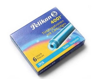 Naboje do pióra PELIKAN TP/6 turkusowe