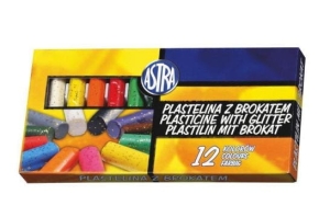 Plastelina ASTRA z brokatem opakowanie 12 sztuk