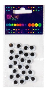 Ozdoba - Ruchome oczy KSOC-005, 10 mm, 24 sztuki