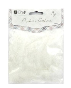 Ozdoba - Piórka 5-12 cm białe CEPI-001, 5 g