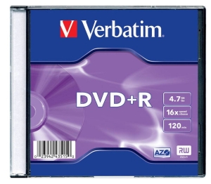 Płyta DVD+R VERBATIM 4,7GB x16 Slim
