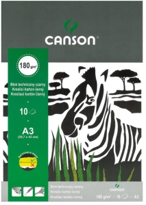 Blok techniczny A-3 z czarnymi kartkami CANSON