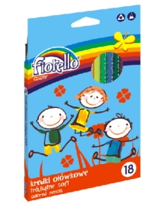 Kredki ołówkowe FIORELLO trójkatne Super Soft 18