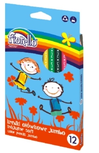 Kredki ołówkowe FIORELLO trójkatne JUMBO 12 Super