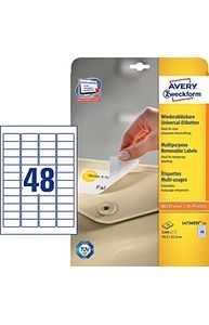 Naklejka AVERY 45,7x21,2mm (48) usuwalna L4736REV