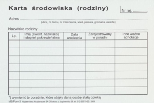 Pom-3 Karta środowiskowa (rodziny)  karton,