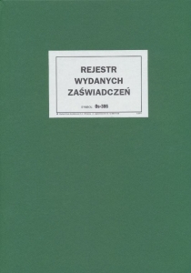 Os-386 Rejestr wydanych zaświadczeń,