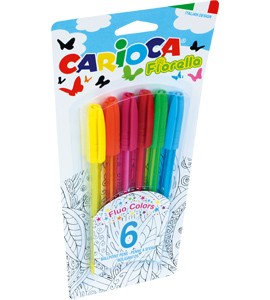 Długopis CARIOCA Fiorella komplet 6 sztuk Fluo