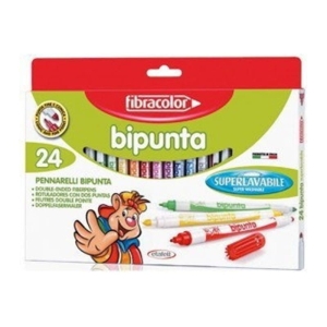 Pisaki FIBRACOLOR dwustronne komplet 24 sztuk