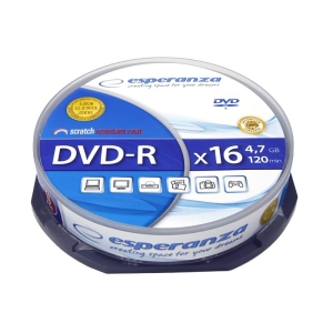 Płyta DVD-R ESPERANZA 4,7 GB x16 Cake 10 sztuk.