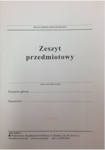 II/287 Zeszyt przedmiotowy dla szkół muzycznych,
