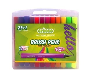 Pisaki CRICCO 23+1 kolor z końcówką pędzelkową