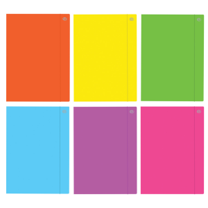 Teczka z gumką A-4+ FLUO Interdruk mix kolorów