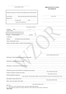 I/40/2 Arkusz ocen ucz. branżowej szkoły I stopnia