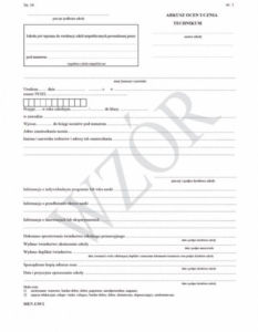 I/39/2 Arkusz ocen ucznia technikum