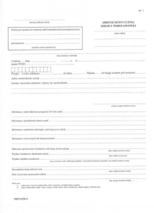 I/53c/1 Arkusz ocen dla uczniów klasy VII i VIII