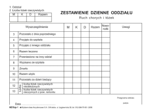 Szp-1 Zestawienie dzienne oddziału,