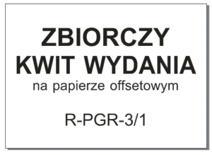RPGR 3/1 Zbiorczy kwit wydania,
