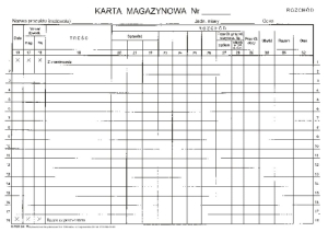 RPGR 3/4 Kartoteka magazynowa