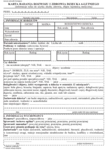 Hsz-12 6 lat  Karta badania zdrowia dziecka