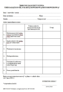 VI/28-29  Arkusz zaliczeń ucznia ubiegającego się