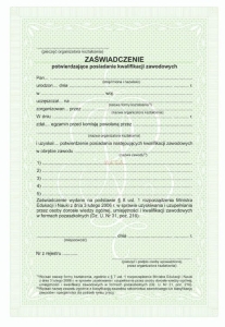 III/8 Zaświadczenie o ukończeniu kwalifikacyjnego