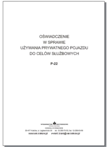 P-22 Oświadczenie w sprawie używania prywatnego