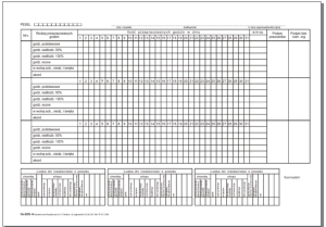 Os-225b Indywidualna karta pracy, układ leżący,