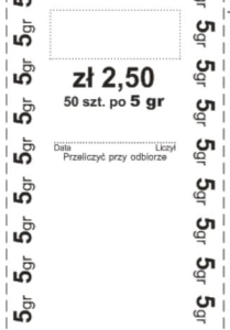 Formatki do bilonu - 5 groszy 50 sztuk.