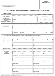 Ksn-8 Karta badań do celów sanitarno-epidem. A-5