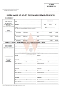 Ksn-8 Karta badań do celów sanitarno-epid. A-4