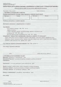 Hsz-15  I ponadpodstawowa Karta profilaktycznego