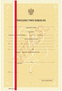 I/24-w/2 Świadectwo szkolne promocyjne branżowej