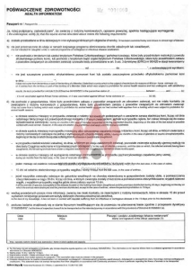 RWN4/38g/1/s Zaświadczenie zdrowia dla koniowatych