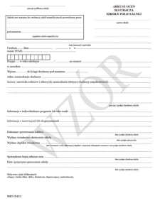 I/42/2 Arkusz ocen dla słuchaczy szkoły policealnj