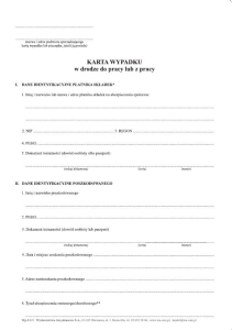 WP-1/1 Karta wypadku w drodze do pracy lub z pracy