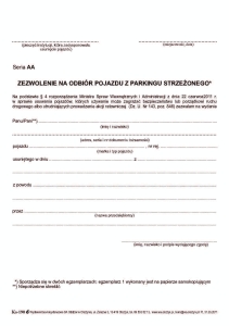 Ks-190 Zezwolenie na odbiór pojazdu