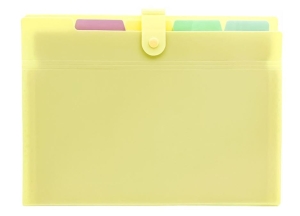 Teczka z przegrodami BIURFOL A-4 5 przeg. żółta