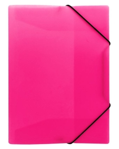 Teczka z gumką plastikowa A-4 PP Neon różowa