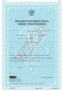 I/10/1 NU Świadectwa Ukończenia Szkoły Podstawowej