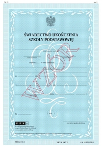 I/11/1 NU Świadectwa Ukończenia Szkoły Podstawowej