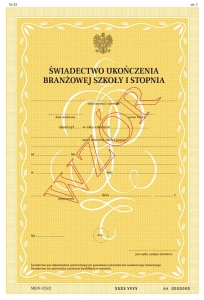 I/25/2 NUM Świadectwo Ukończenia Szkoły Branżowej
