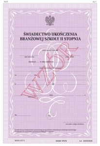 I/27/2 NUM Świadectwo Ukończenia Szkoły Branżowej