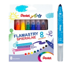 Pisaki PENTEL spieralne 8 kolorów SCS3E-8